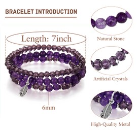 GoPaw Bead Bracelet Stretch Women's Bracelet, Crystal Stretch Women's Bracelet Multilayer Boho Bracelet for Women Birthday Gift, Synthetic crystal and natural stone