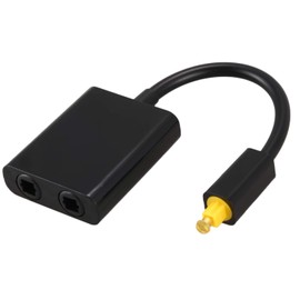 PurYupearl Black Digital SPDIF Optical Audio Splitter 2 Way for Toslink Splitter Adapter 1 Input 2 Output SPDIF Optical Cable Splitters Hub Satellite Equipment