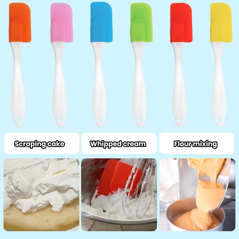 6 Pcs Mini Silicone Spatula Set, Small Silicone Cooking Utensils