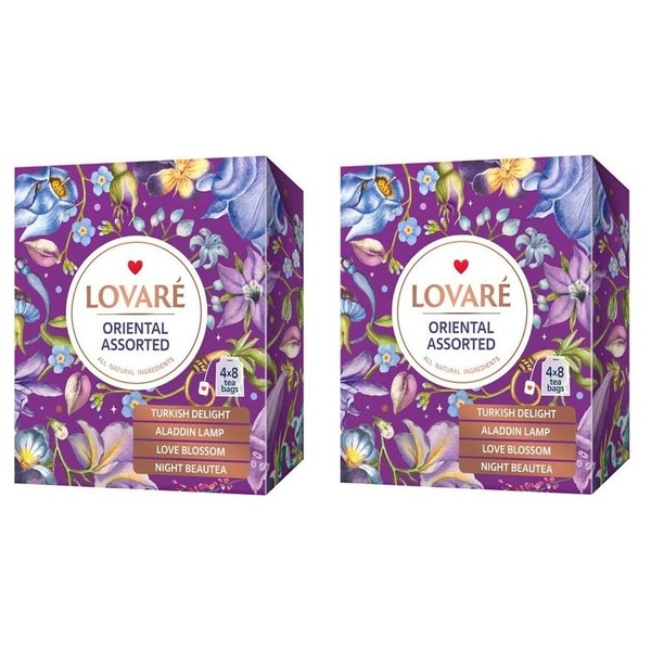2 x LOVARE Tea Assorted Assorti Oriental 4 Variety 2x