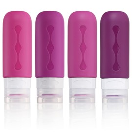 Botellas de viaje para artículos de aseo aprobados por la TSA, recipientes de tamaño de viaje, sin BPA, a prueba de fugas, accesorios de viaje líquidos recargables para champú, morado