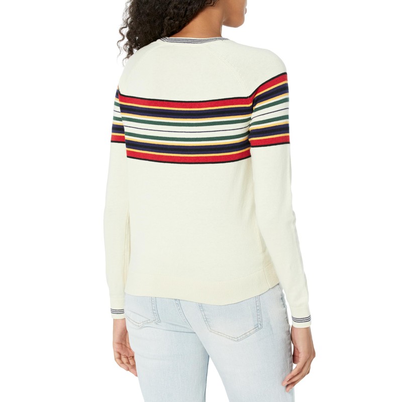 Pendleton Women's Cozy Pullover, Cream Multi Stripe