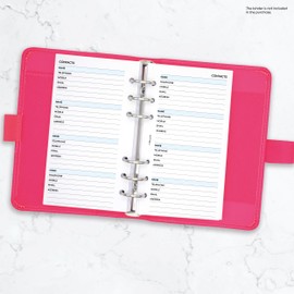 NBplanner Personal Contacts Name, email, Address Organiser Refill Planner Insert Filofax Compatible English (Contacts)