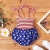 WASAIGOOD Newborn Baby Girl Independence Day Rompers Elastic Straps Tube