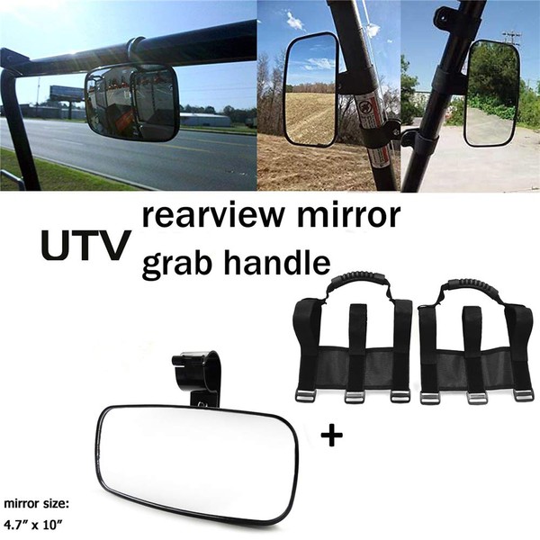 XKMT- UTV Rear View Convex Mirror Grab Handle 1.75" Compatible