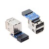 CY 2pcs Dual USB 2.0 Female to 9Pin/10Pin Motherboard Female