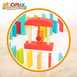 Domino Game, Wooden Domino, Butterfly Effect, Dynamic Domino Circuit, Domino Effect Game, Wooden Toy, 100 Pieces Wood, WOOMAX, +5 Years
