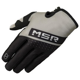 MSR™ Axxis Range Riding Gloves - Medium – Unisex Black/Grey/White– Lightweight Motocross, MTB, BMX & Powersports Gloves for Men & Women