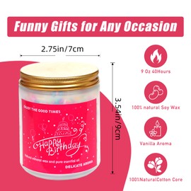 Happy Birthday Candle Scented Candles Vanilla Cream Scented Candle Birthday Gifts for Women, Girl, Friends, Men