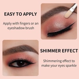 Oulac Glitter Eyeshadow Peach, Highly Pigmented Cream Eye Shadow, Waterproof and Long-Lasting, Metallic Shimmer Finish, Blendable and Wrinkle-Free Eye Makeup, Vegan, 06 g (08)