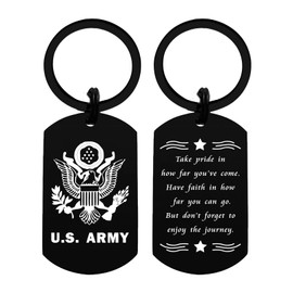 Viayen Army Gifts for Women Men - Inspirational Army Birthday Graduation Fathers day Retirement Keychain for Husband Boyfriend