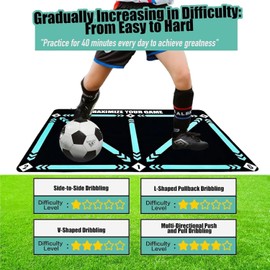 Soccer Training Mat,Football Footstep Training Mat, Agility Footstep Training Mat, Soccer Train Mat for All Levels, Non-Slip Silent Equipment for All Ages to Improve Speed, Strength and Coordination