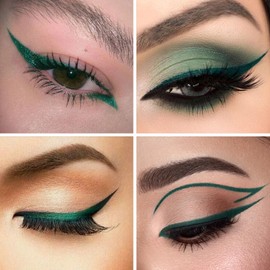 Docolor Waterproof Eyeliner Pen Super Slim Liquid Eyeliner Eye Liner Gel (Green)