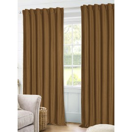 Tribeca Living Luxury Velvet Room Darkening Window Curtains - 50 x 96-Inch, Camel, 2 Panels (Rod Pocket/Back Tab) (VELSOCUR96CA)