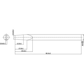 Toolcraft Lötspitze Meißelform Spitzen-Größe 8 mm Spitzen-Länge 95 mm Inhalt 1 St., 588109, Gold