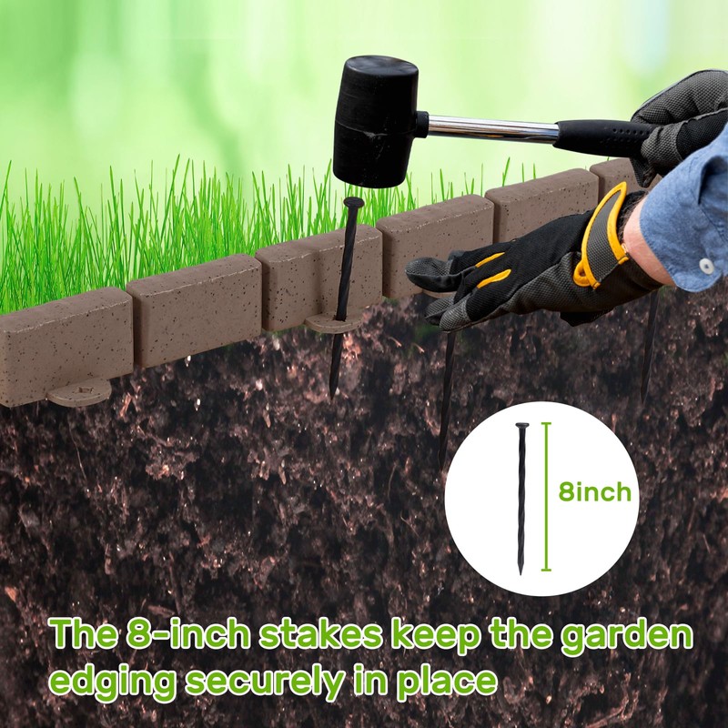 AGTEK Garden Edging 16FT Landscape Edging Kit 2.75 Inch Height