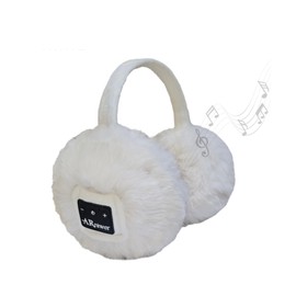 ARniwer Bluetooth Music Soft Warm Earmuffs Wireless Bluetooth speaker Suitable for outdoor activities in winter, (White)