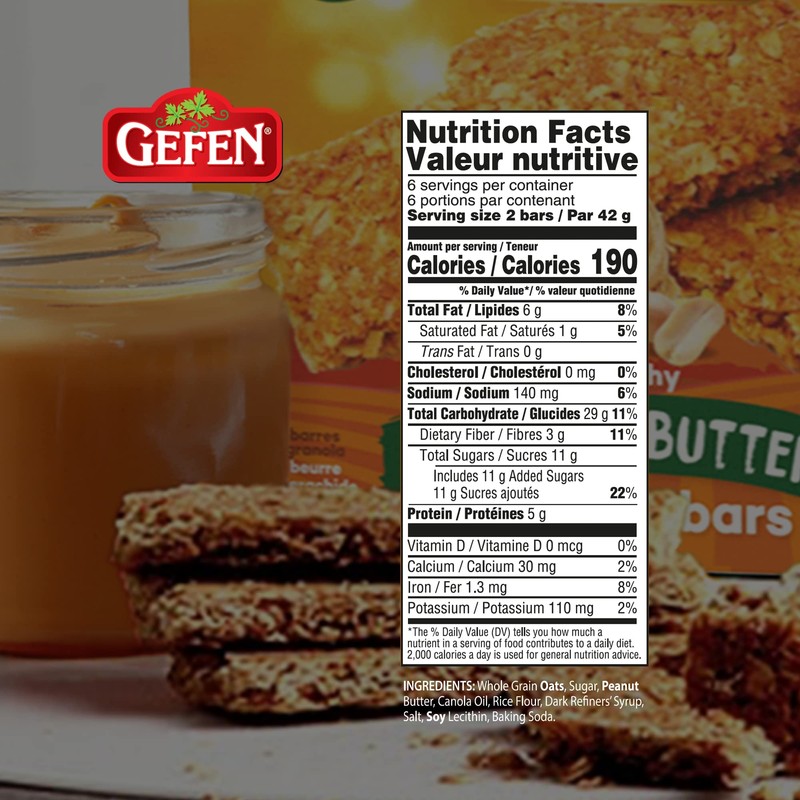 Gefen Peanut Butter Granola Bar (2 Pack = 24 Bars)