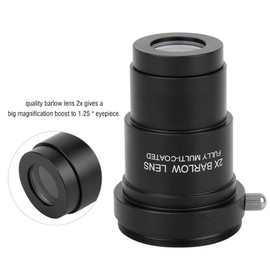 2X Barlow Lens M42x0.75 Thread Interface Anti-Rust Barlow Lens for 1.25 Inch Astronomy Telescope Eyepieces