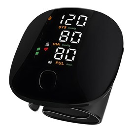 QILAY Monitor de Presión Arterial de Muñeca, Baumanómetro Digital Preciso con Pantalla LCD Grande,opción de voz en español ,Detectar Automática la Presión Sanguínea,2x99 Datos de Memoria, Usb,Recargable,Multiples tipos de Medicion,para cualquier emergencia