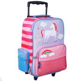 Wildkin Kids Rolling Suitcase – Carry-On Size for School & Overnight Travel - Unicorn