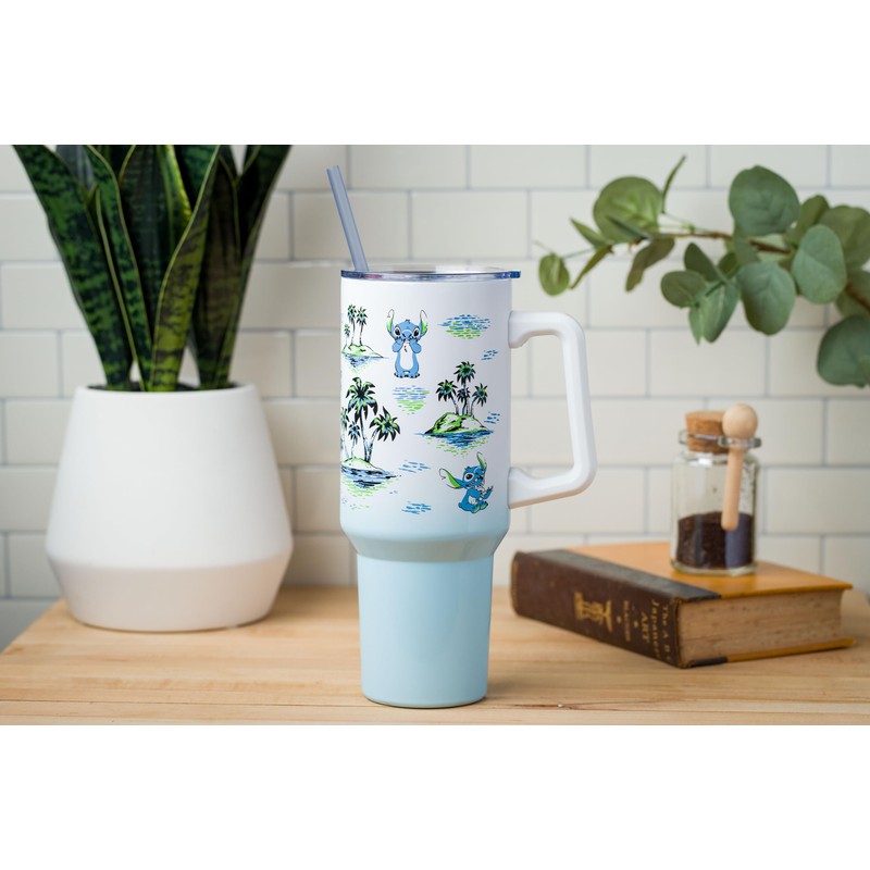 Silver Buffalo Lilo and Stitch Palm Sketch Pattern Stainless Steel