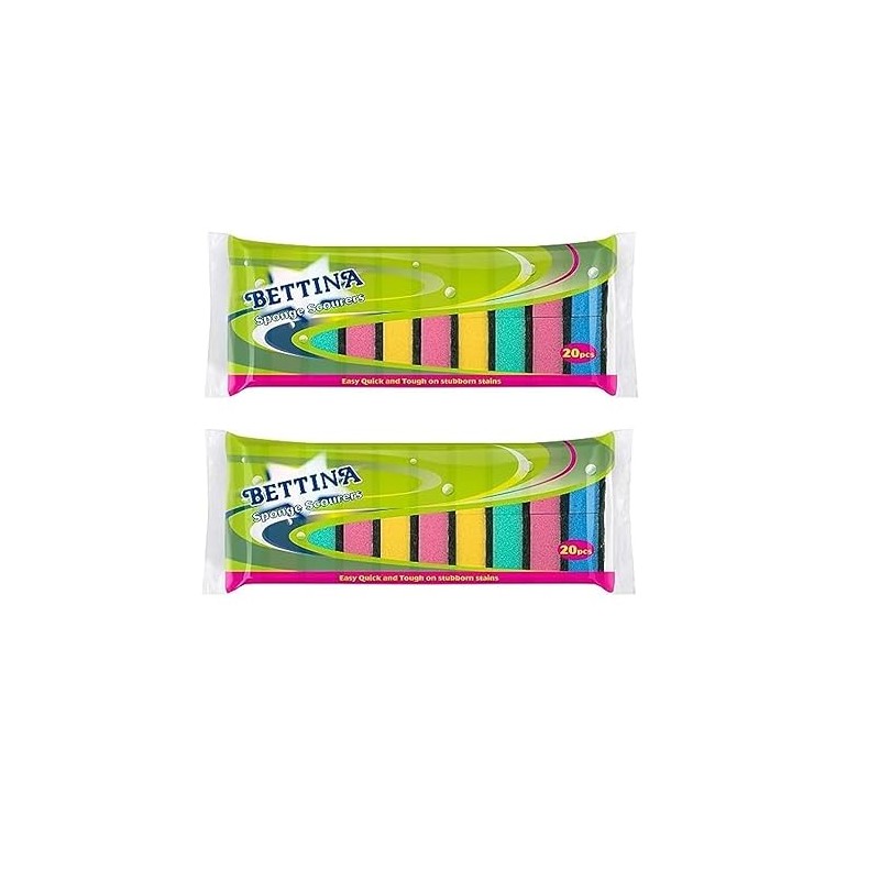 40 Pack Sponge Scourers, Ideal for Washing up pots, Pans,