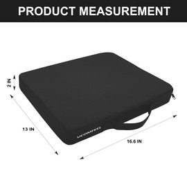 UCOMFEEL Portable Stadium Seat Cushions with Handle, 2 Inches Thick, Waterproof Oxford Fabric, Zipper Design, Set of 2 (Black)