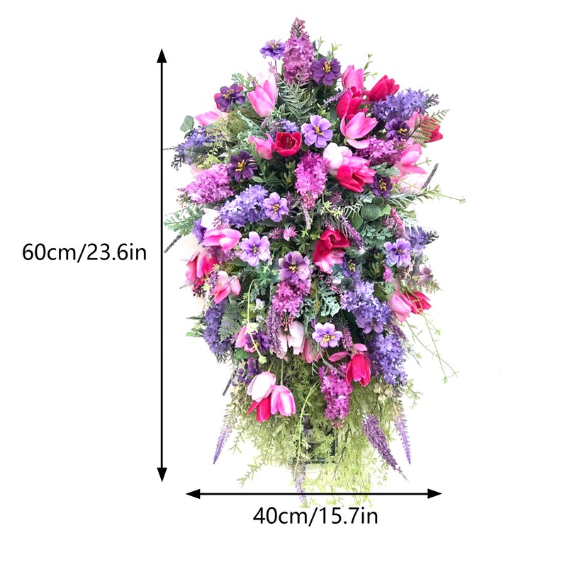 Artificial Flower Wreath Wreath with Lilacs Hyacinths Hydrangeas Spring Summer