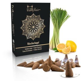 Citronella Incense Cones, 25 Incense Cones, Glow Duration per Cone, Approx. 25 Minutes Naturally Produced, Fresh Fragrance for Yoga, Meditation & Relaxation