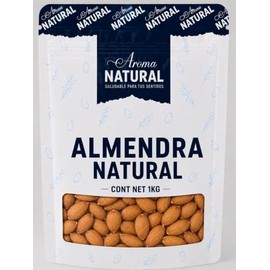Aroma Natural | Almendra Natural 1 kg – Bolsa Resellable | Sin Sal · Sin Gluten · Keto | Fruto Seco para Snack, Repostería y Leche de Almendra