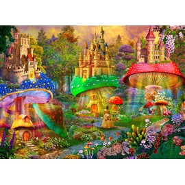Brain Tree - Dream Castle 1000 Piece Puzzle for Adults - Unique Puzzles for Adults 1000 Pieces and up with Droplet Technology for Anti Glare & Soft Touch - 27.5”Lx19.5”W