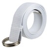 Gelante Canvas Web D Ring Belt Silver Buckle Military Style