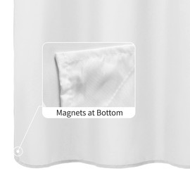 ALYVIA SPRING Extra Long Fabric Shower Curtain Liner Waterproof - 72" x 90", Soft & Lightweight XL Shower Curtain with Magnets, Machine Washable - 72x90, White