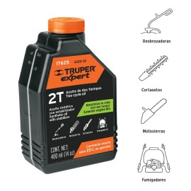Aceite 2 Tiempos Desbrozadora Motosierras Fumigadores, 400ml