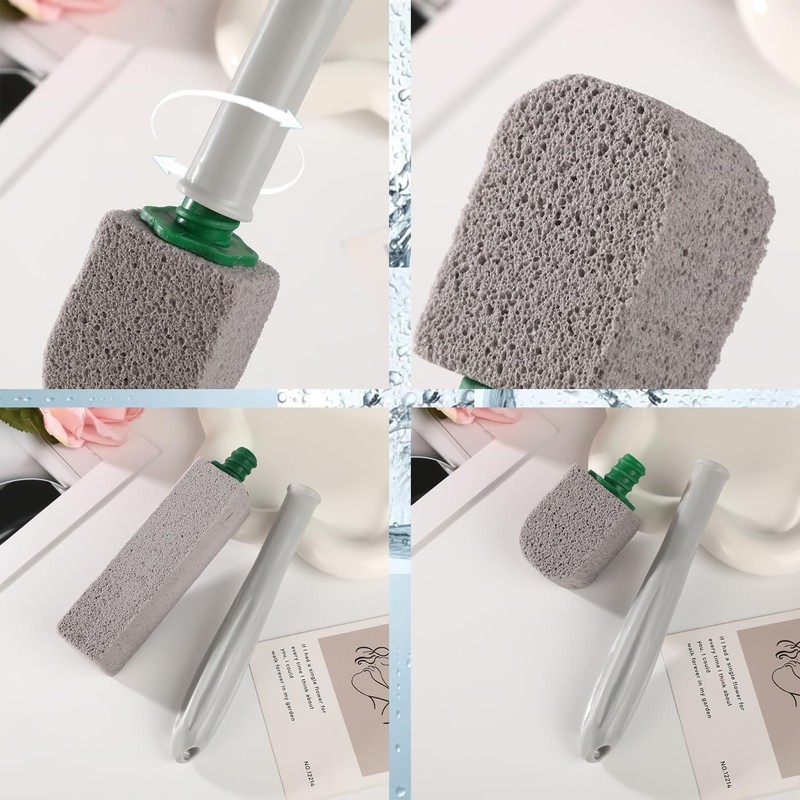 GUIBELL Set Limpiador Piedra Volcánica Pumice 8 Pack Mango Largo