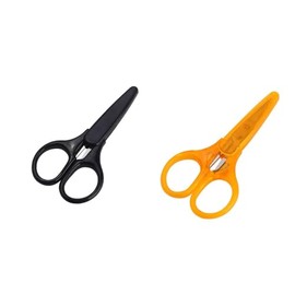 LORJE 2pcs Stainless Steel Detail Scissors Sharp, Fine Tips ，Paper Cutting, Crafting with Protective Cover (Black-Orange)
