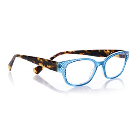 eyebobs Study A Broad Women's Premium Readers, Black with Rhinestones, 3.00 Magnification