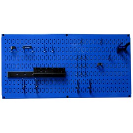 Wall Control Modular Pegboard Tool Organizer System - Wall-Mounted Metal Peg Board Tool Storage Unit for Wall Storage Tiling (Blue Pegboard)