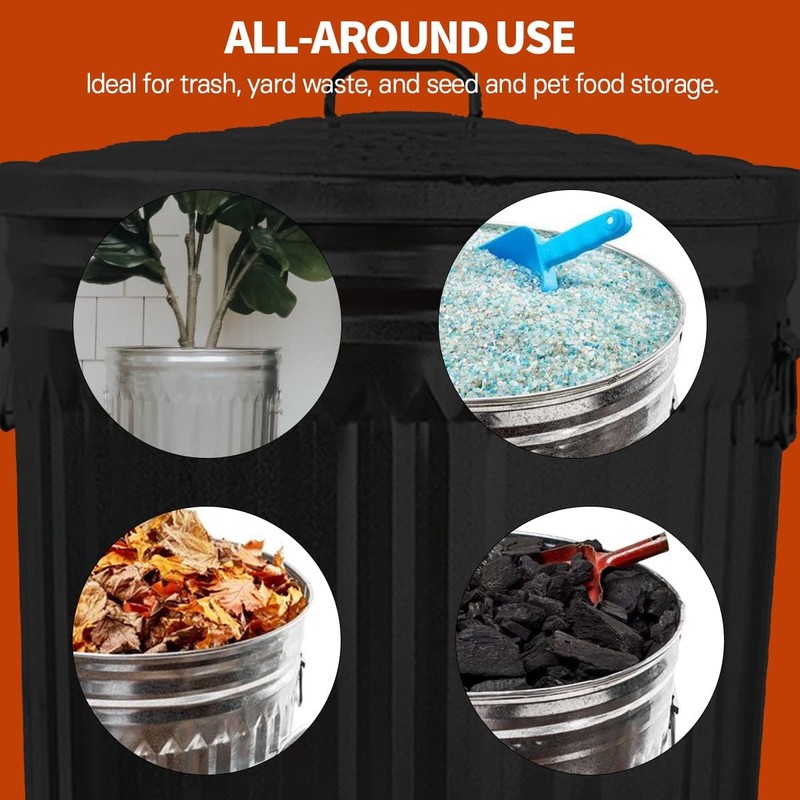 20 Gallon Galvanized Trash Can, Metal Bucket with Lid (20