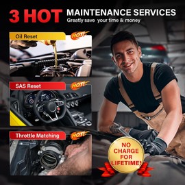 [2025 New] LAUNCH X431 Creader VII+ V2.0 Car Code Reader, 3 Reset Oil Service/Throttle Relearn/SAS Reset Full EOBD OBD2 Scanner Testing Engine/Transmission/ABS/ Airbag System, Lifetime Free Update