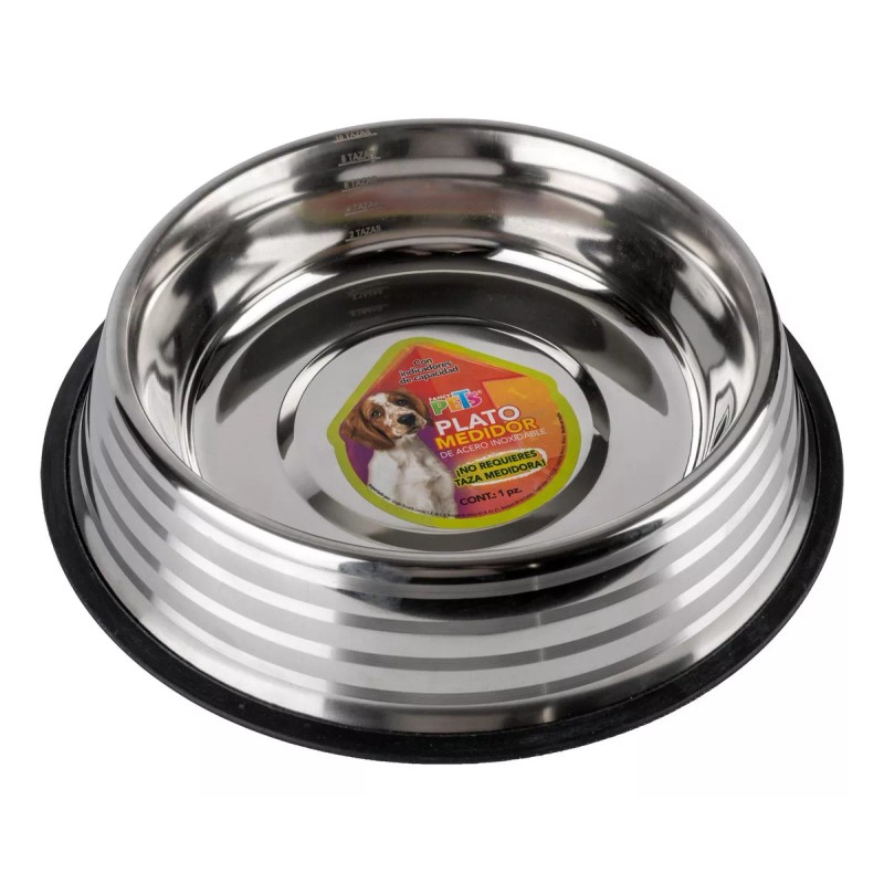 Fancy Pets Plato Estriado De Acero Antiderrapante 24 Oz