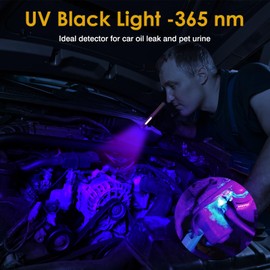 WholeFire Mini UV Blacklight Torch, 800 Lumens High Brightness LED Pen Torch with 365nm UV Black Light 4 Modes with Cob Light, Magnet, Ideal for Camping, Work and Outdoor Maintenance