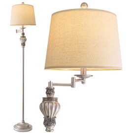 G-SAFAVA 61" Vintage Floor Lamp with 350° Adjustable Swing Arm, Tall lamp Standing Lamp for Living Room Bedside Bedroom Nightstand Retro Farmhouse Mid Century Lamp Light Home Décor Office Gifts