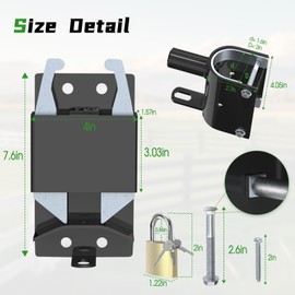 Farafox 2 Way Farm Gate Latch - Heavy Duty Fence Gate Latch with Self-Locking Nut,Livestock Cattle Gate Latches for Pastures, Stables, Ranches, Horse Corrals,Farms