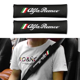 2PCS seat belt PU seat belt pads for Alfa Romeo Giulia Stelvio 159 147 156 166 Giulietta MITO GT 4C car accessories