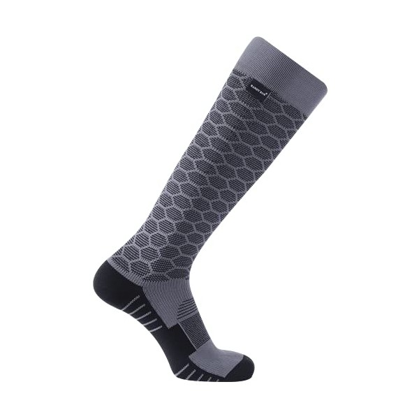RANDY SUN Waterproof Wading Socks, Mens Summer Socks Over the Calf Climbing Hiking Trekking Socks Grey& Black, Medium