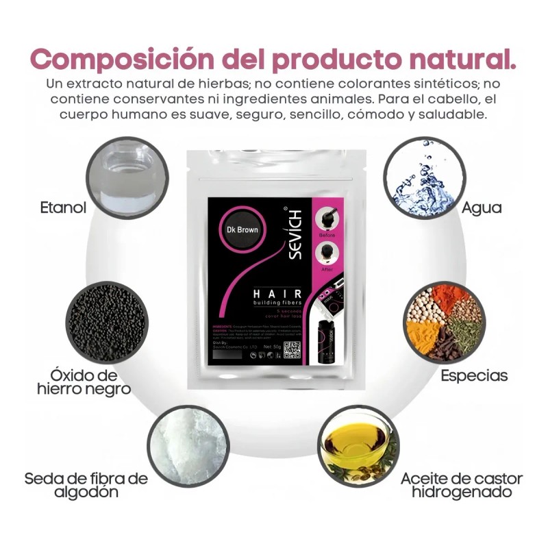 Sevich 50g Fibra Capilar Calvici Barba Cabello Gratis