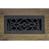 Decor Grates AC408-BLK Victorian Floor Register, 4 x 8, Cast