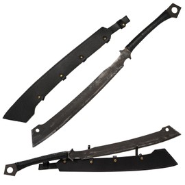 Handmade High Manganese Steel Blade Machete for Cutting Trees Heavy Duty,20" Full Tang Leather Handle,Outdoor Survival Hunting Tactical Sword Condor Machete or Yard Work